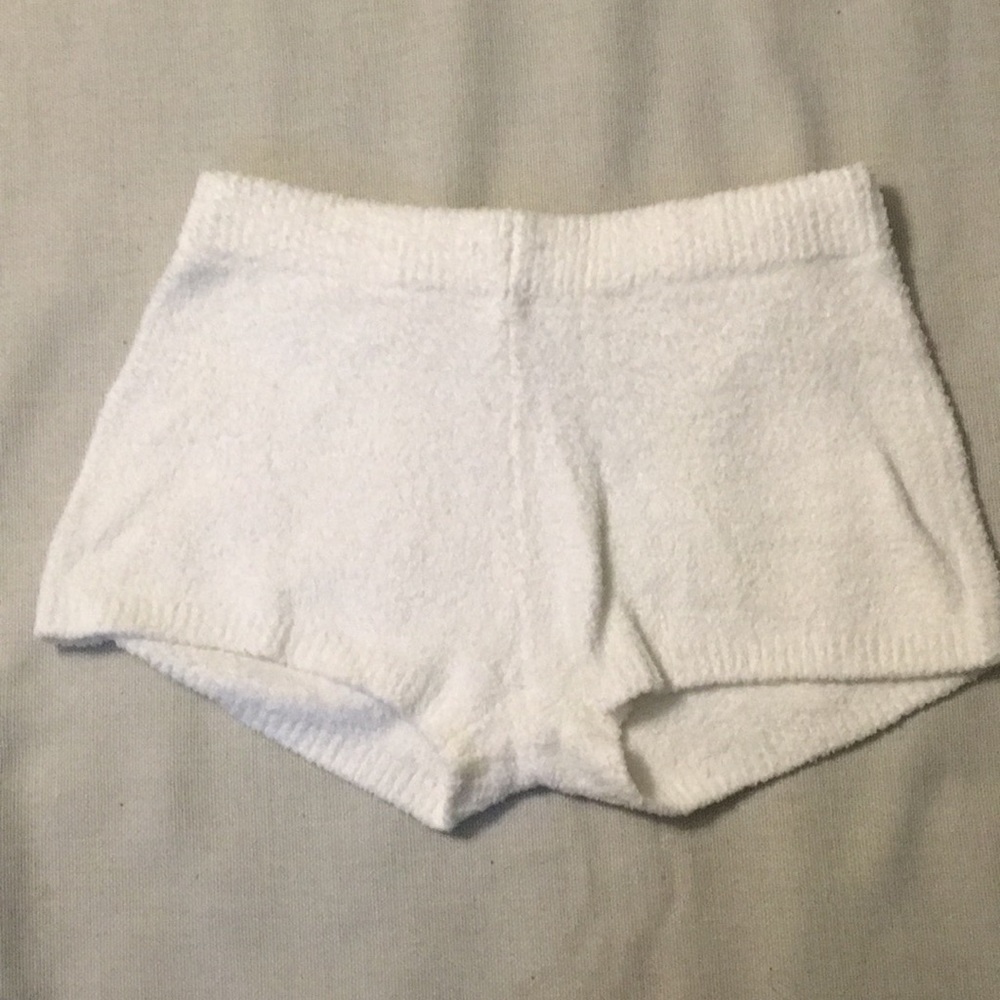 PJ Salvage white fuzzy shorts, small